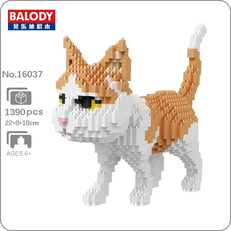Balody 16037 персидский кот желтый котенок стоячий животный питомец 3D DIY Мини Алмазные