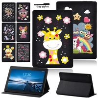 tablet case for lenovo tab m10e10 10 1 inchlenovo smart tab m10 fhd plus cute cartoon dust proof leather stand cover case