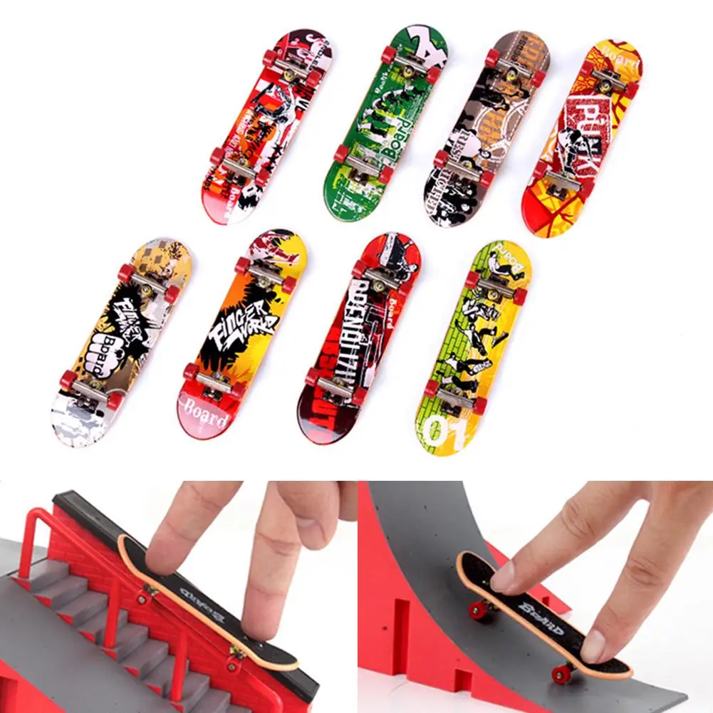 

Training Games Finger Skating Board with Ramp Parts Track Kids Toys Gift kate Park Fingerboard Mini Skateboard Toys