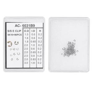 Пружинное кольцо для ремонта часов 90 шт., кнопка-толкатель для часов с хронографом, 9 размеров, клипсы с-образным зажимом, пружинное кольцо, инструменты для ремонта часовщика