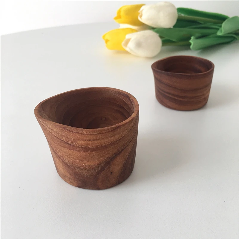 

Milk Cup Coffee Tea Mug Beer Water Bottle Cup Teak Wood pointed beak breakfast milk cup honey cup
