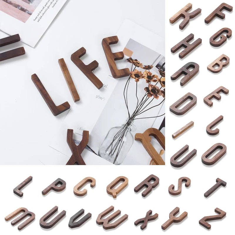 Буквы из черного ореха в скандинавском стиле декоративные буквы комбинированное