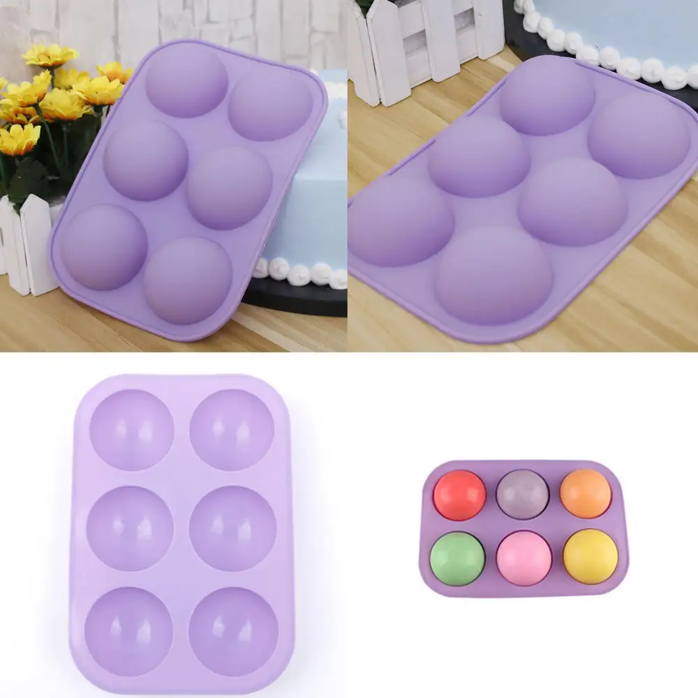 Новейшая силиконовая форма с 6 круглыми шариками для торта гибкая печенья