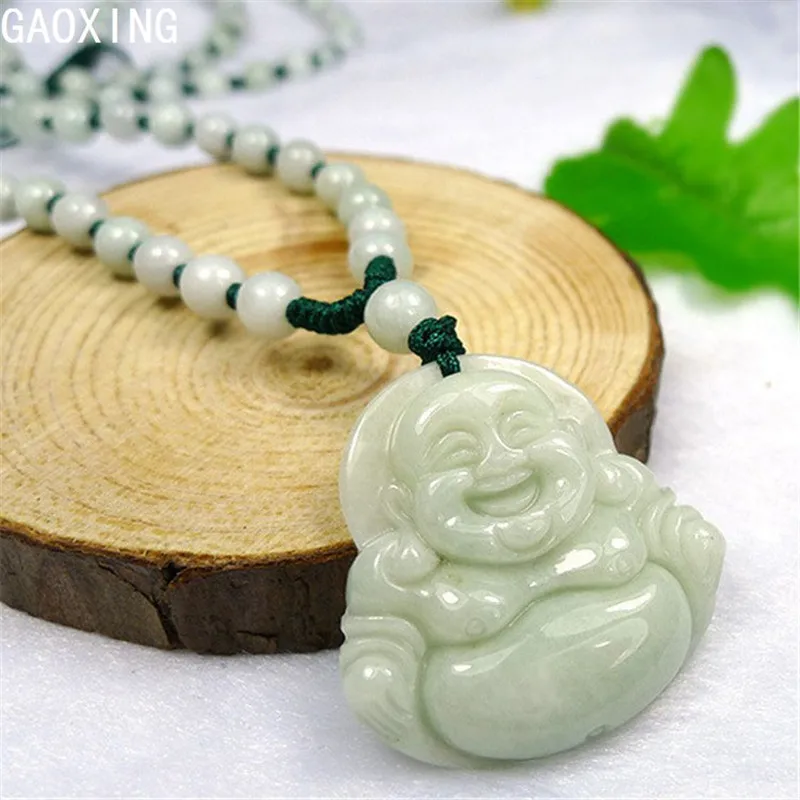 

Natural Maitreya Jade Buddha Jade Pendant Men and Women High-end Jade Necklace Rope Pendant Safe Jewelry