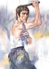 Художественный Шелковый плакат Брюса Ли, настенная живопись, 24x36 дюймов