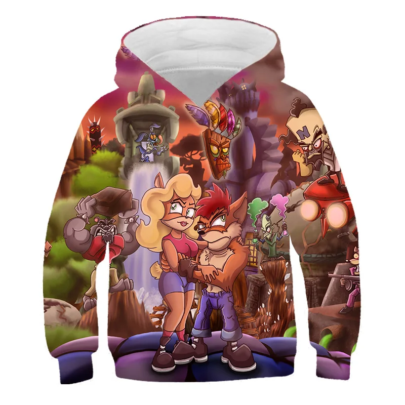 

3D Printing Kids Clothes Hoodie Crash Bandicoot Hoodie For Baby Boy Winter Clothes Boys And Girl Sweatshirt Toddler Hoodie