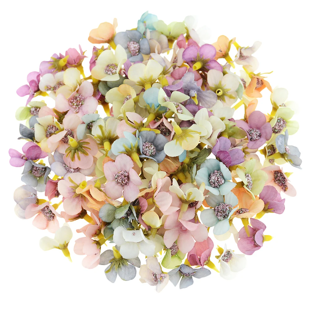 50 шт. 2 см разноцветные Искусственные цветы в виде ромашек для украшения дома на