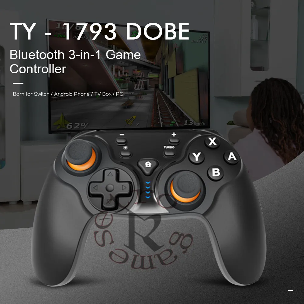 DOBE TY-1793 игровой bluetooth-контроллер Беспроводной геймпад Турбокомпрессор 《 переключатель/Android телефон/ТВ коробка/ПК 3-в-1 геймпад