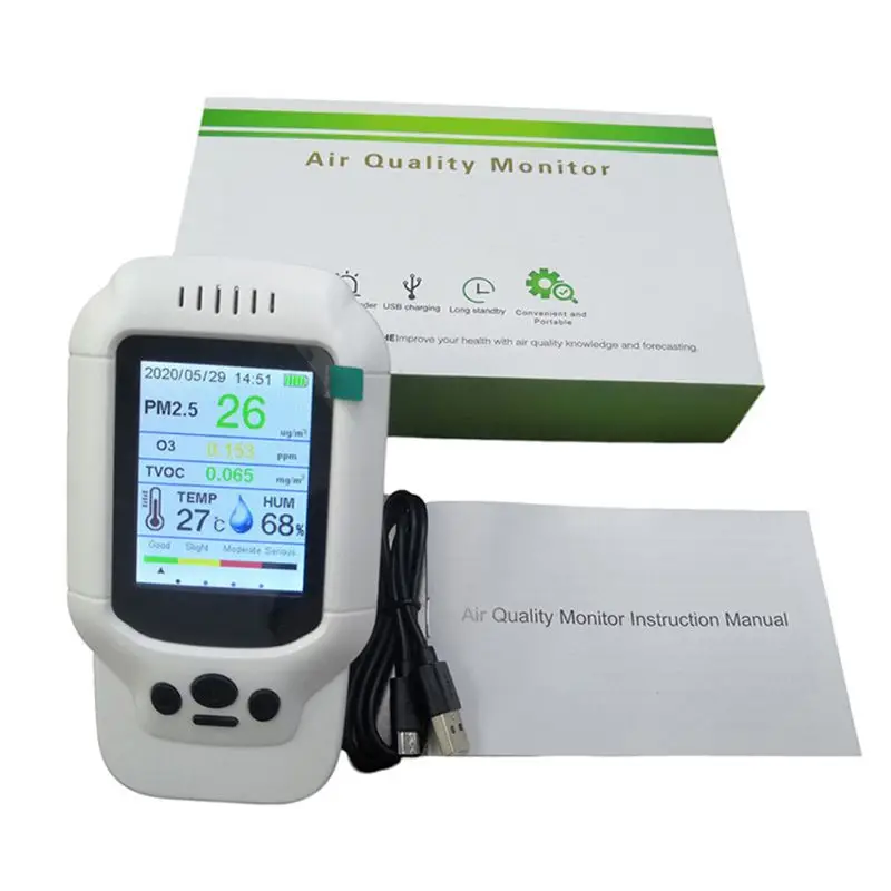 

Portable Ozone Meter Multi-functional TVOC PM2.5 Air Quality Monitor Gas Analyzer Ozone Concentration Detector Analyzer Sensor