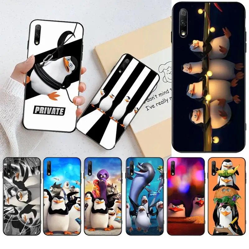 

YJZFDYRM The Penguins Of Madagascar Black TPU Soft Phone Case Cover For Huawei Nova 6se 7 7pro 7se honor 7A 8A 7C Prime2019