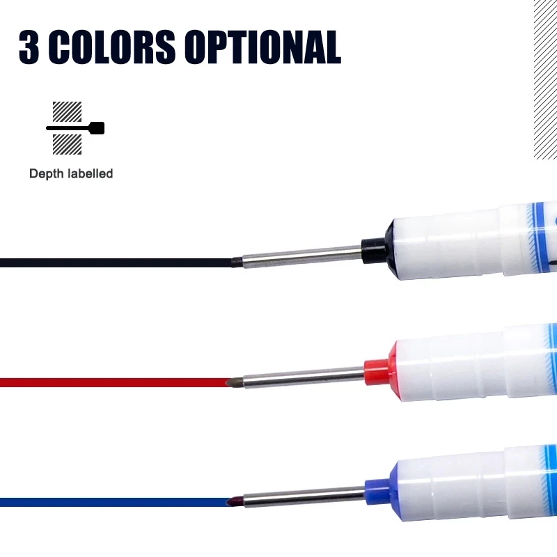 

Long Nosed Marker, Deep Hole Carpenter Mark Waterproof Long Nib Marker Pen, Carpenter Pen for Bathroom Woodworking Hardware