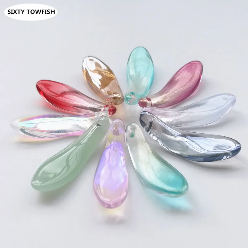 Разноцветные бусины с градиентом из чешского стекла 12 шт./лот 9x26 мм фурнитура для