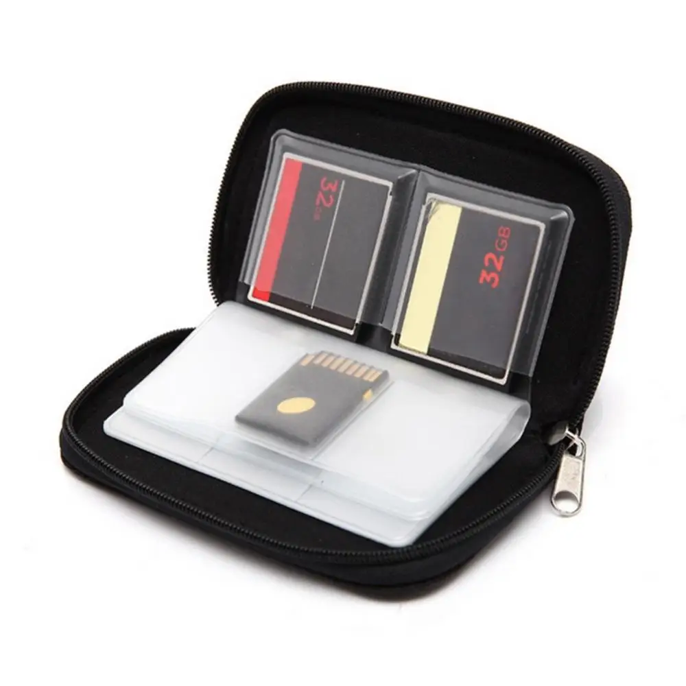 

22 Slots Zipper CF TF Micro Security Digital Memory Card Storage Bag Case Cover