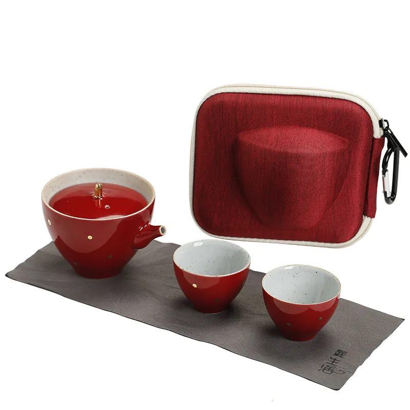 Tea Set A Pot of Two Cup Stoneware Quik Office Outdoor Portable Travel Tcup Kung Fu Chinese | Дом и сад