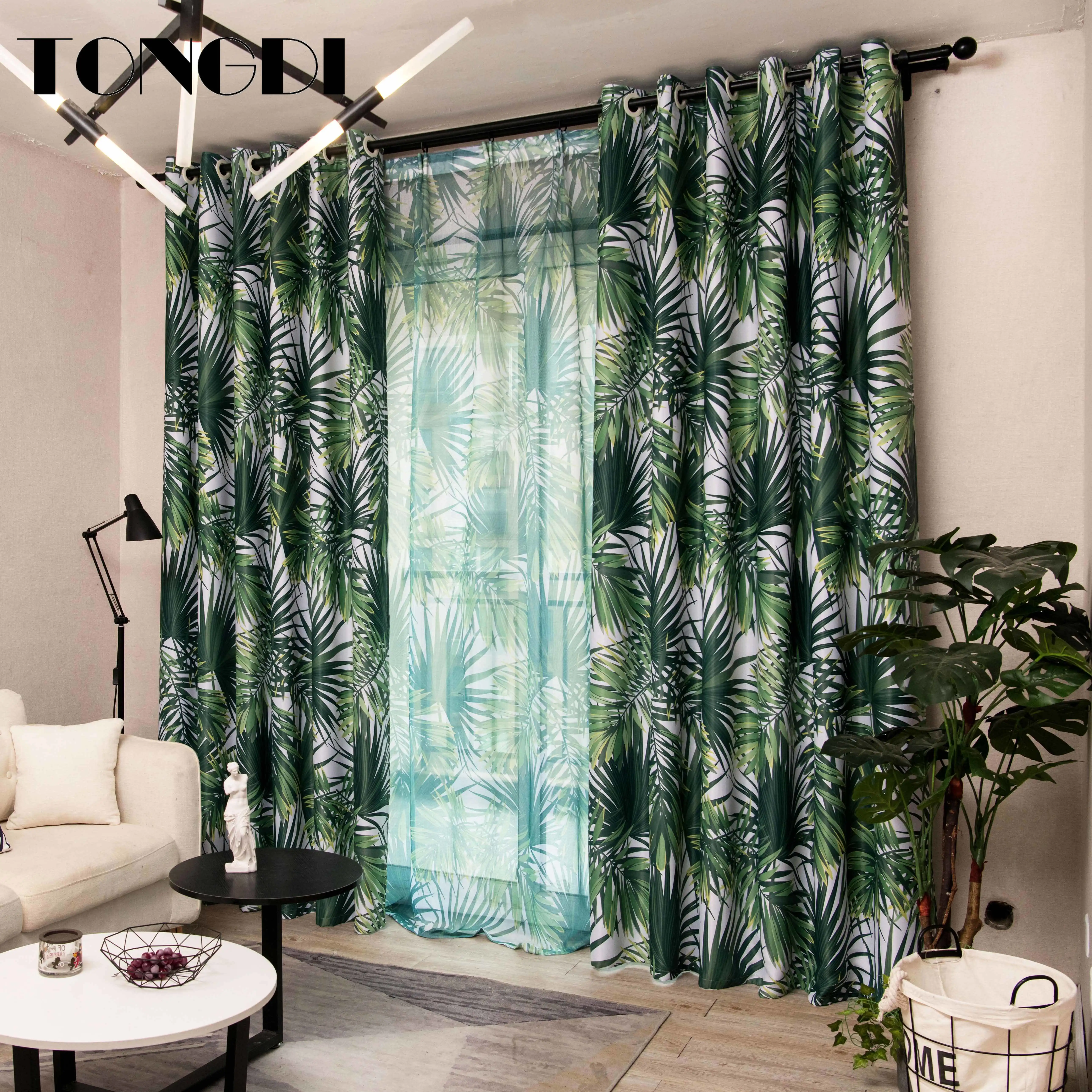 Затемняющая занавеска TONGDI с листьями тропического леса высококлассное