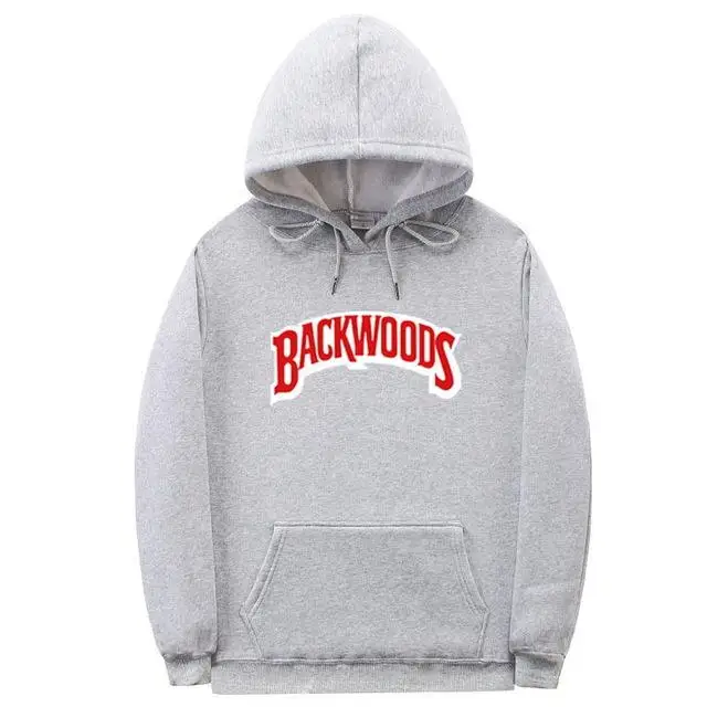 Light greyBA Толстовки с закручивающимися манжетами, уличная одежда, Backwoods, толстовка с капюшоном, Мужская модная Осенняя зимняя Толстовка в стиле хип-хоп, пуловер - Цвет: Light greyBA