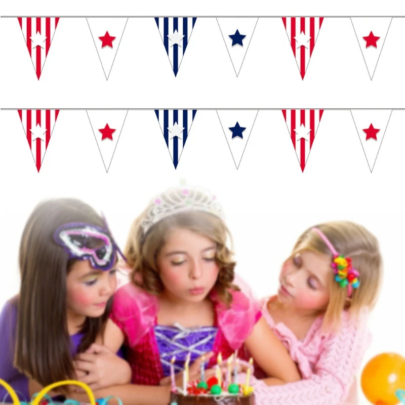 25 шт./строка подвесной флажок баннер на День независимости США Мемориал звезда