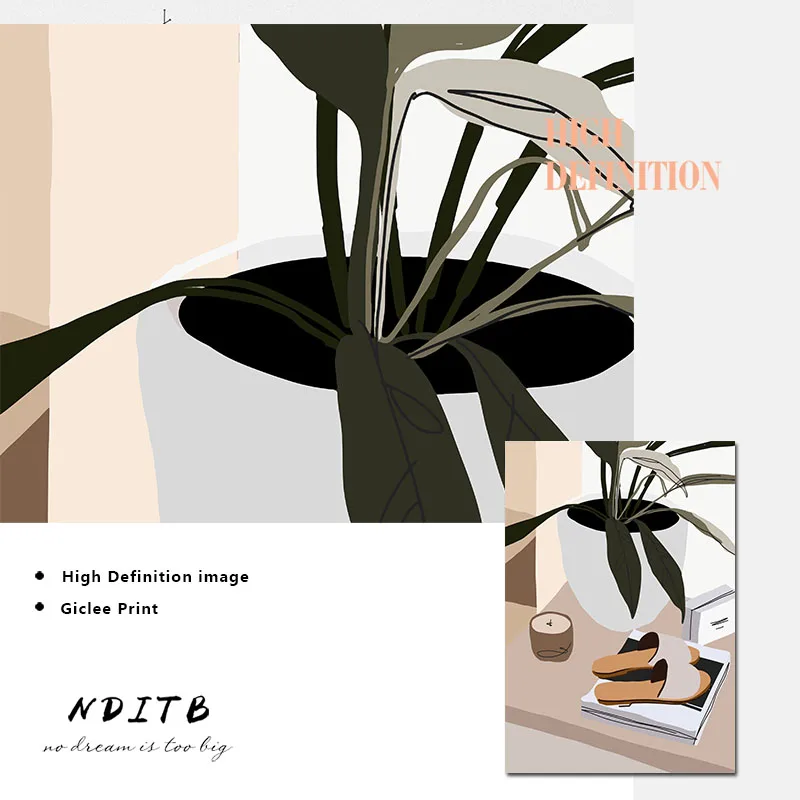 Абстрактная модная винтажная Женская настенная Картина на холсте скандинавский