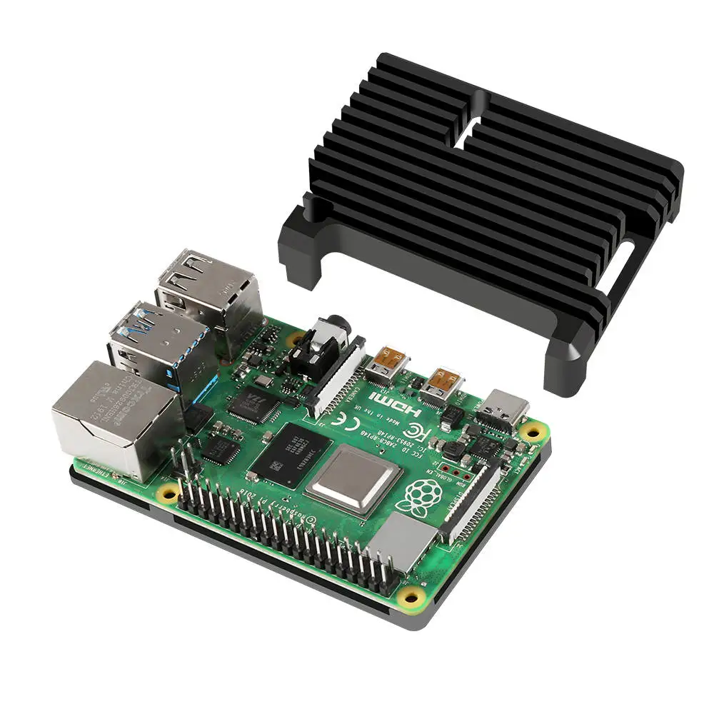 Металлический чехол для последней модели Raspberry Pi 4 Model B LPDDR4 2G/4G четырехъядерный