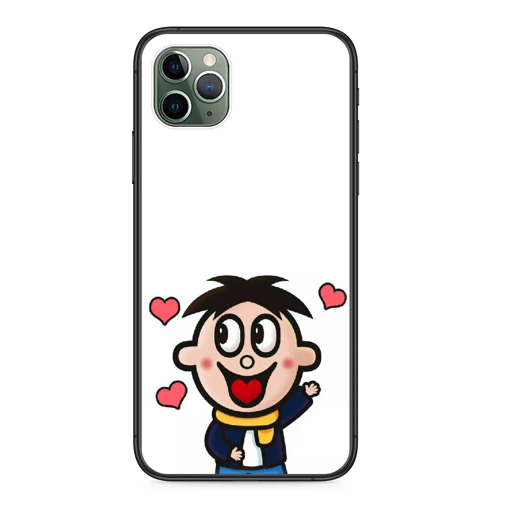 

Wangzai Cute boy Phone Case cover For Iphone 11 7 8 XR 5 5C 5S 6 6S PLUS X XS PRO SE 2020 MAX black prime art coque pretty cover