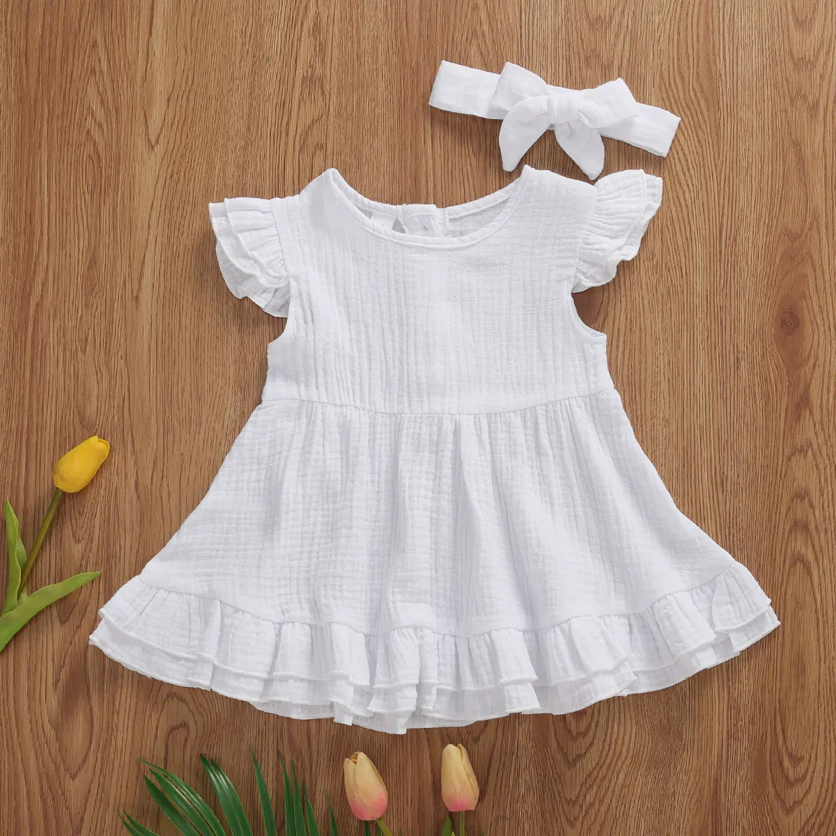 Женское платье принцессы для маленьких девочек однотонное ТРАПЕЦИЕВИДНОЕ до