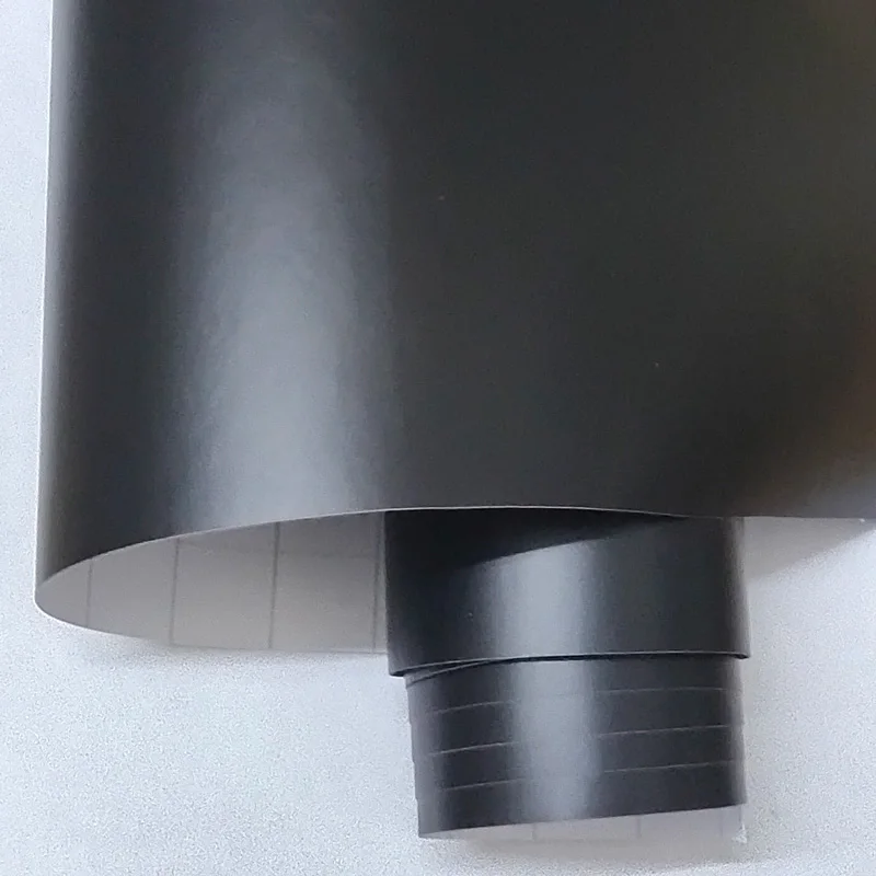 Премиальная черная матовая виниловая пленка с воздушных пузырьков Атлас для