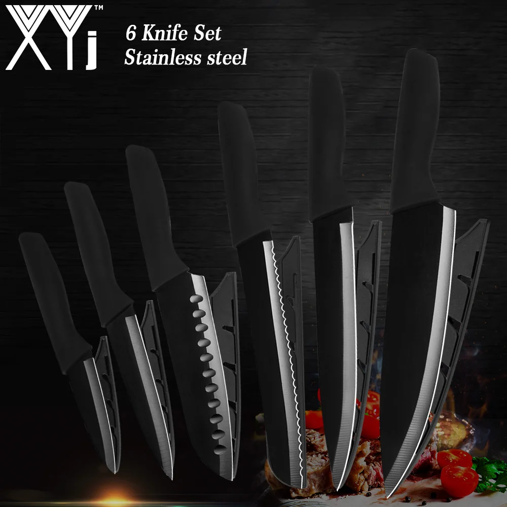 XYj 8 &quotшеф повар нарезки хлеба 7&quot сантоку 5 &quot3 5&quot нож для очистки овощей Ножи