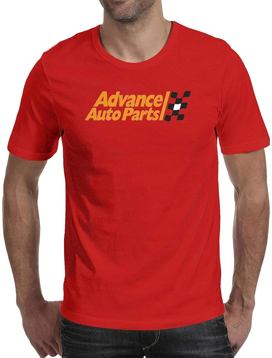 

Men Pure Cotton Short-Sleeved T-Shirt Advance Auto Part Fashion Short-Sleeve