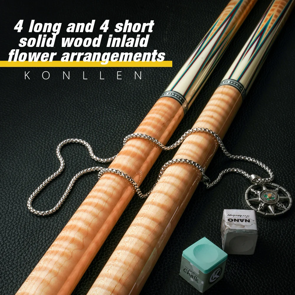 Konllen Billiard Carom Cue Real Inlay 142 см 12 мм Libre низкое отклонение 3 подушки штук в 1 Технологии