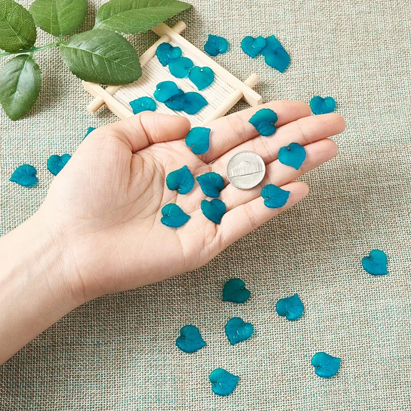 50 шт. Матовые прозрачные акриловые подвески в виде листьев женский браслет