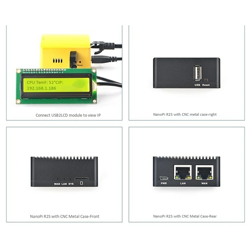 Suitable for NanoPi R2S Dual Gbps Ethernet Gateway, Support OpenWrt LEDE System V2Ray Ssr Linux Board