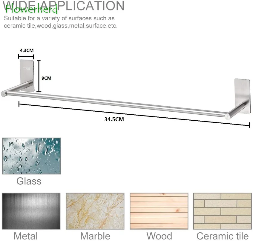 Держатель для полотенец вешалка клейкие направляющие из нержавеющей стали Полка