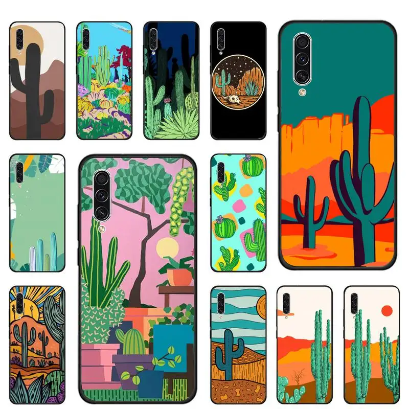 

Cartoon cactus Phone Case For Samsung galaxy S note 7 8 9 10 20 fe edge A 6 10 20 30 50 51 70 lite plus Funda Cover