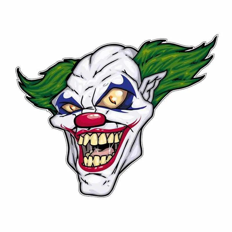 

For Evil Clown Horror Scary Car Stickers Vinyl JDM Waterproof RV VAN Fine Decal 3D Accessories Graphics 13cm X 10.5cm