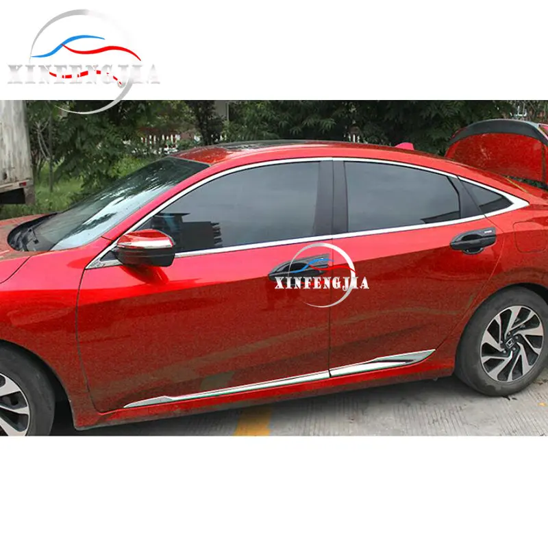

For Honda Civic 16-19 4PCS Carbon Fiber Color Outside Grand Door Bowl Frame Trim
