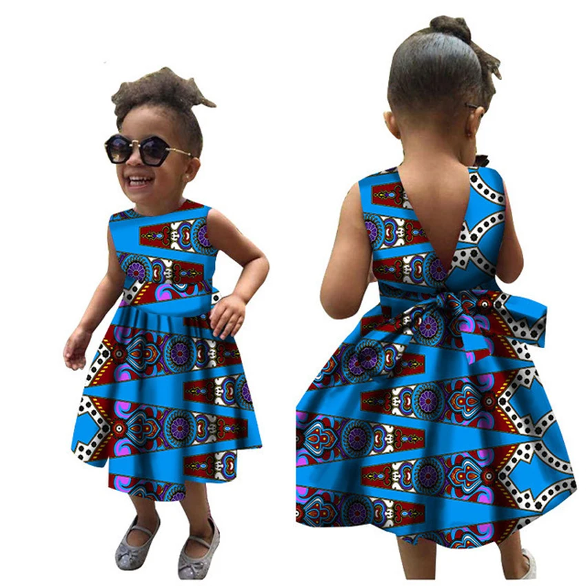 

Children Summer African Dresses for Women Girl Kids 2020 News Bazin Dashiki Traditional Floral Print Vintage African Clothes