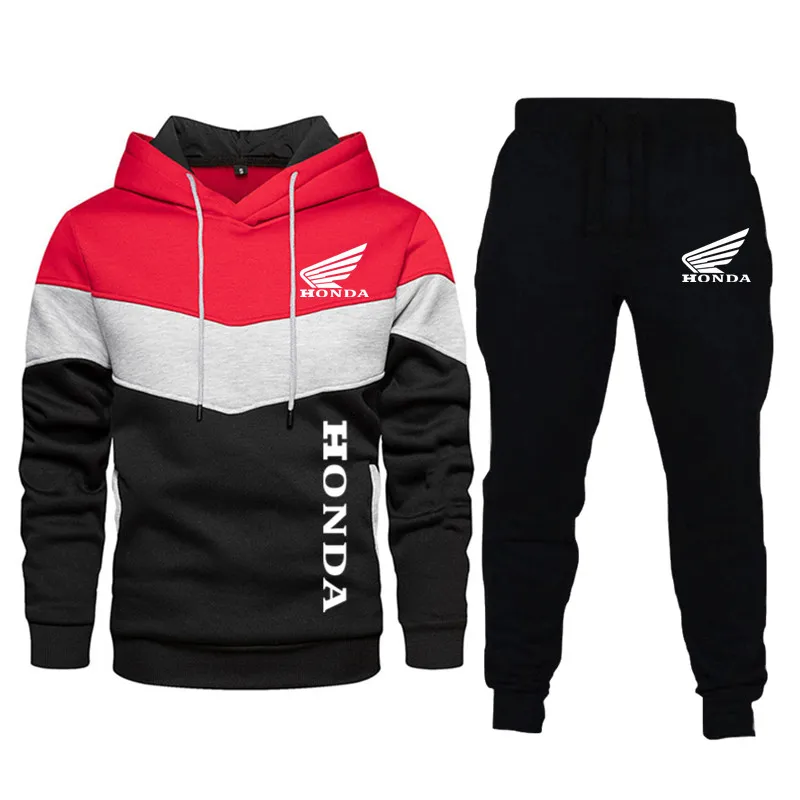 

Autumn And Winter 2021 Brand Honda 2 Pieces Sets Tracksuit Hooded Sweatshirt+pants Pullover Hoodie Sportwear Suit Clothes