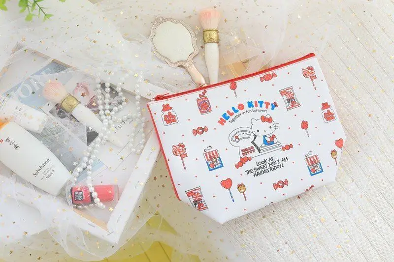 Косметички hello kitty My Melody Cinnamoroll PomPomPurin, маленькая двойная звезда, женские сумки для хранения, дорожные сумки для мытья, сумки для макияжа для девочек