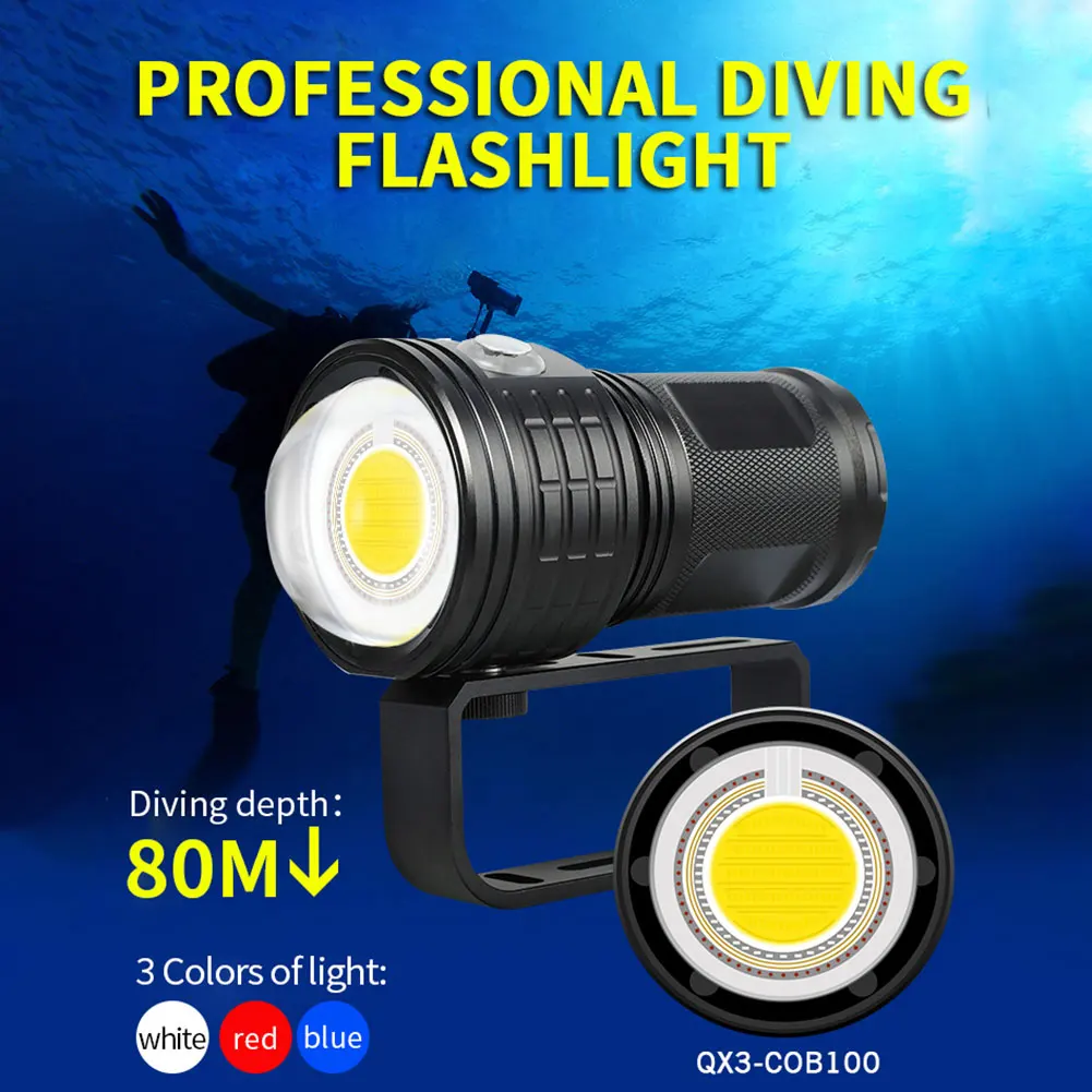 500 Вт Подводный фонарь светодиодный фонарик для подводного плавания легкий водонепроницаемый фонарь для фотосъемки COB легкий светодиодный ... от AliExpress RU&CIS NEW