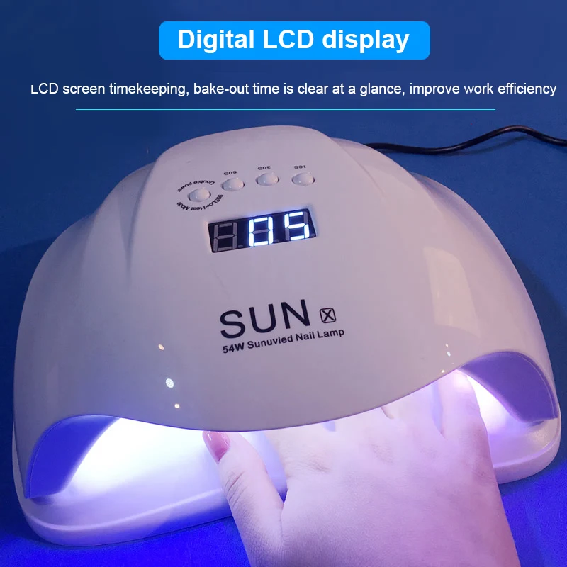 

54 Вт Светодиодный лампа для ногтей фототерапия машина для выпечки лампа высокой мощности Сушилка для ногтей 36 светодиодный бусинки нейл-ар...