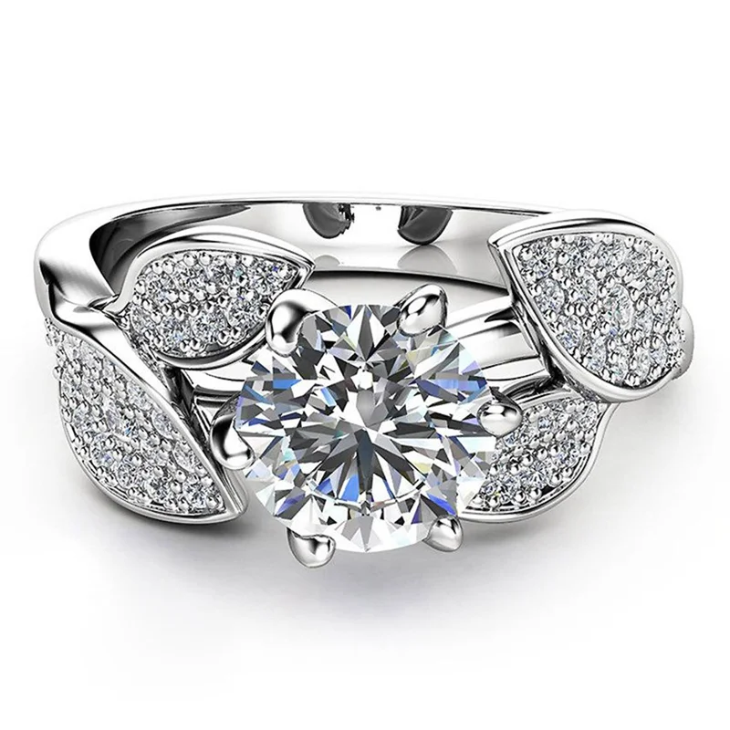 1 предмет инкрустированный куб кольцо с цветком из циркона Щепка Цвет