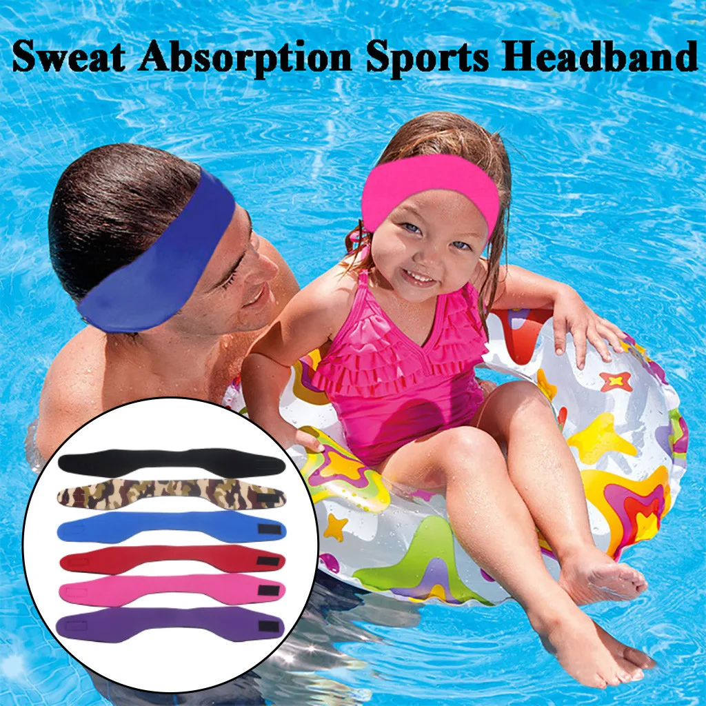 

6 Pcs Swimming Hair Care Belt Adult Children Swimming Headband Adjustable Surf Swimming Waterproof Protective Gear Headband