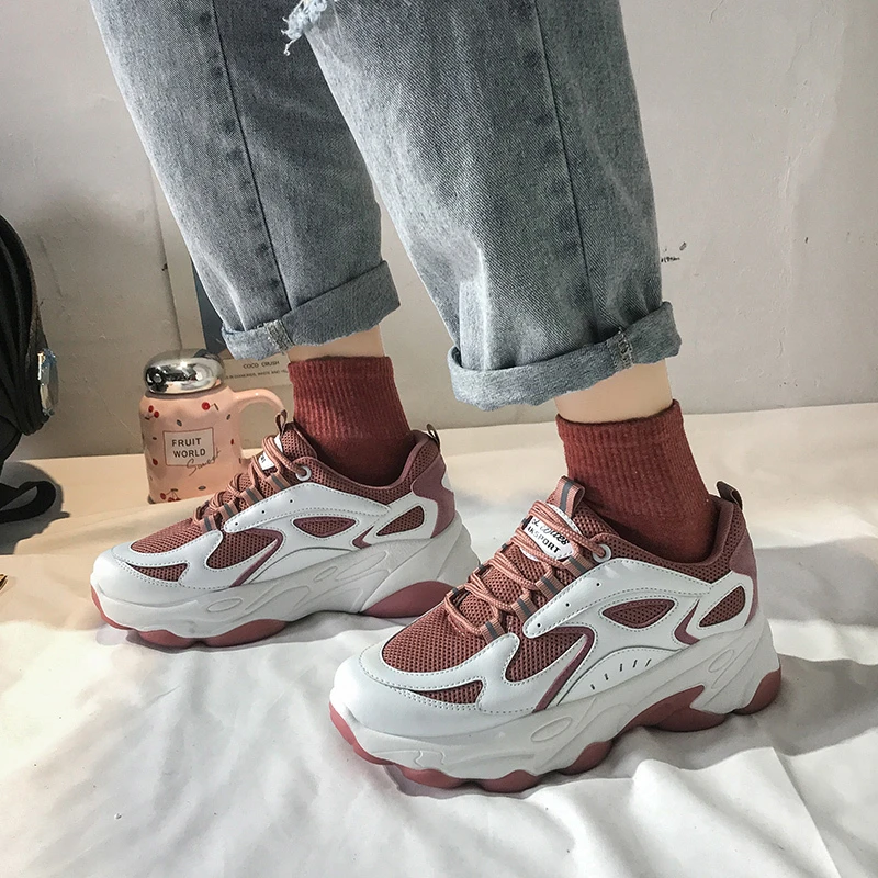 2020 женские кроссовки на толстой подошве теннисные туфли женская повседневная