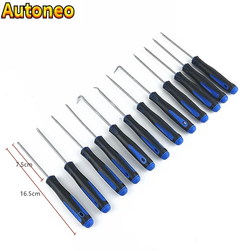 

Hot Sale 12Pcs 165mm Auto Vehicle Oil Seal Screwdrivers Set O-Ring Seal Gasket Puller Remover Pick Hooks Repair Tools for Car