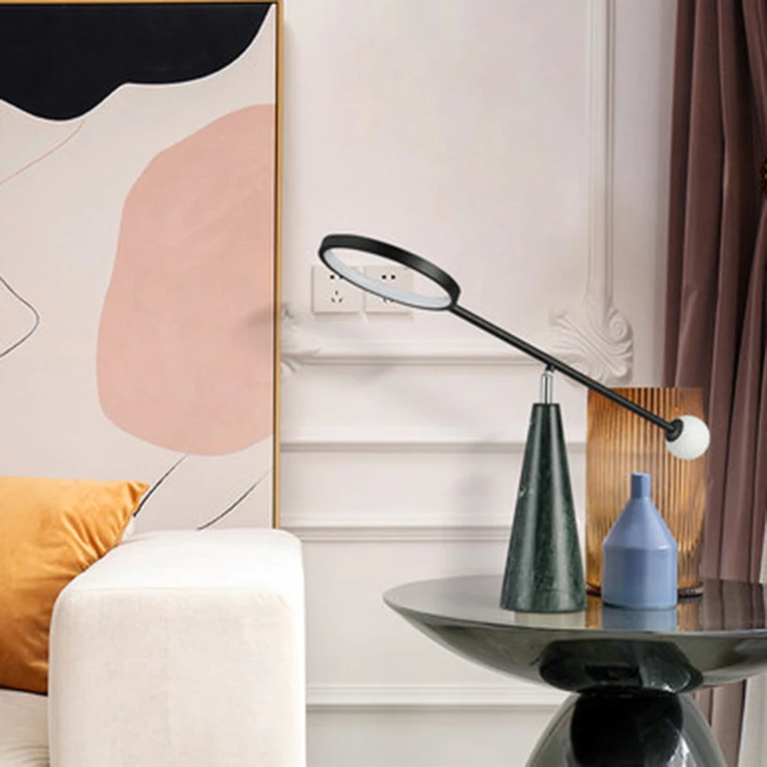 Современный светодиодный светильник в скандинавском стиле мраморный для