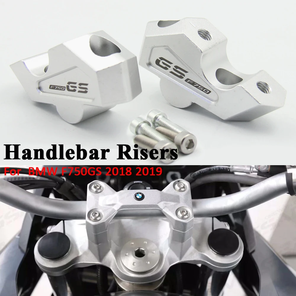 

F750GS F750 GS 2018 2019 22MM Handlebar Risers Clamp Height up also Backward Extend Adapters with Bolts for BMW 2018 2019 F750GS