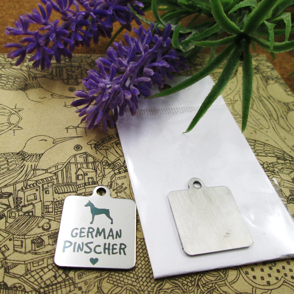 10 шт &quotНемецкий пиншер&quot Собачий любовник из нержавеющей стали амулеты больше