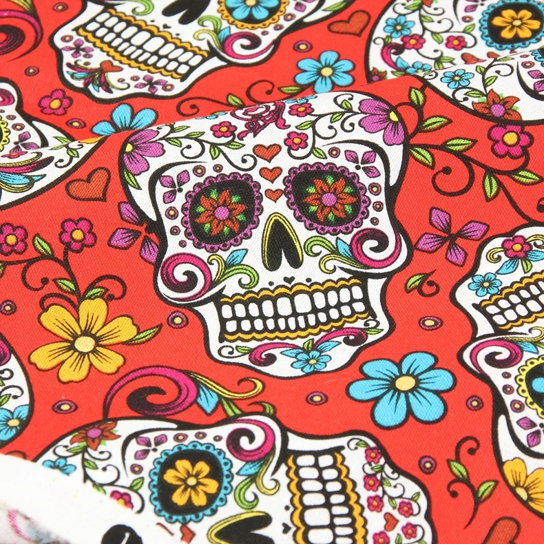 Печать ткань для одежды ручной работы сделай сам красная полуметровая