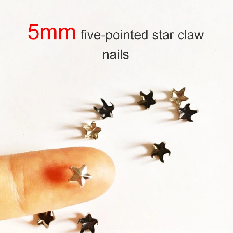 200 шт 5 мм пятиконечная звезда коготь ногтей мини Ультра маленькие пять-острые