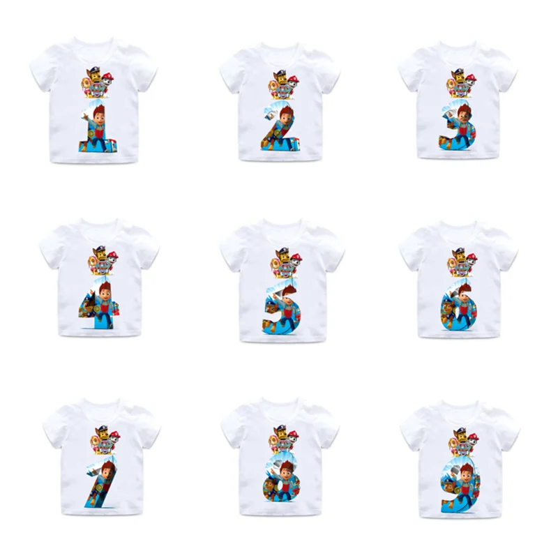 Детская летняя рубашка с коротким рукавом и принтом Щенячий патруль|Пальто